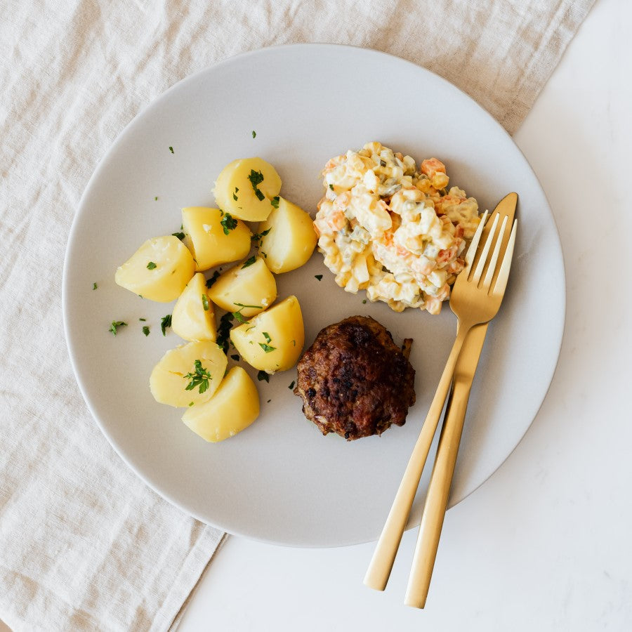 Clean Ingredient Avocado Oil Tartar Sauce With Potato Salad And Meat