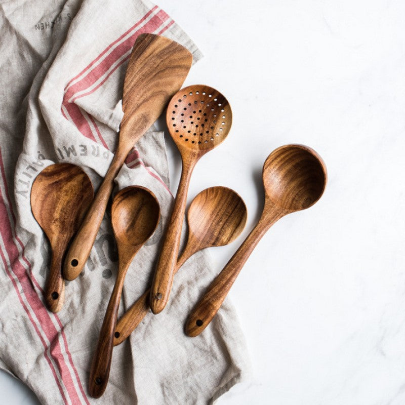 Real Teak Wood Kitchen Cooking Utensils