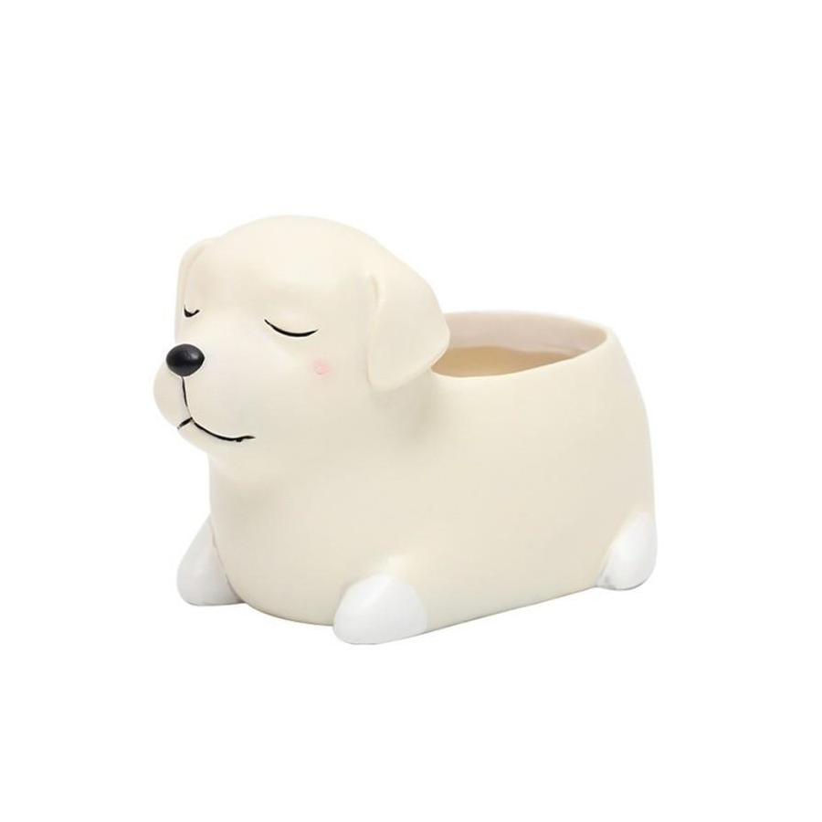 Terra Powders Adorable Animals Mini Planter Pot White Labrador